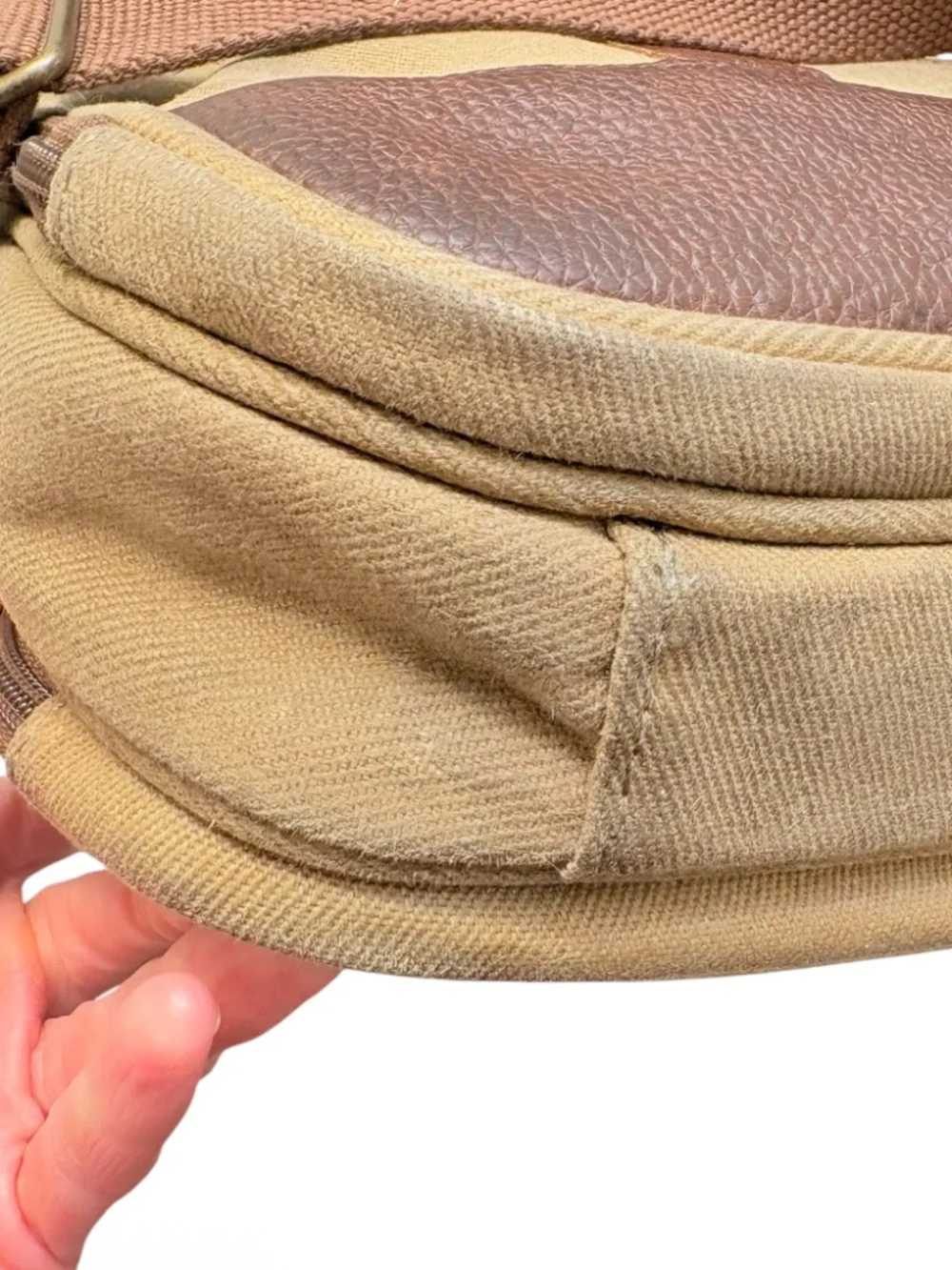 L.L. Bean vintage waxed canvas and leather briefcase laptop bag
